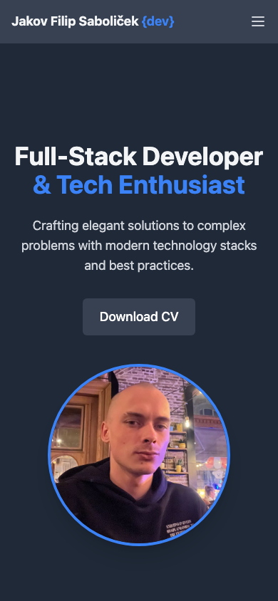 Mobile hamburger menu expanded showing full navigation