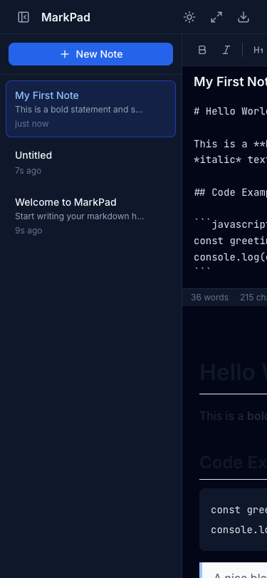 Mobile responsive view